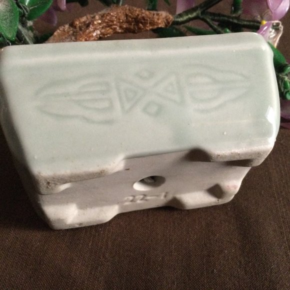 Vintage Chinese glass bonsai tree celadon bowl small modified home decor - Picture 7 of 7